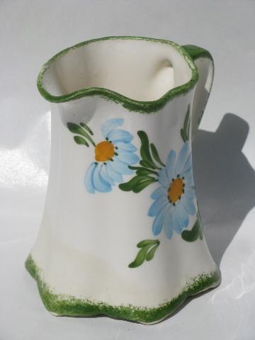 photo of vintage Blue Ridge / Cash Family handpainted pottery cream pitcher #2