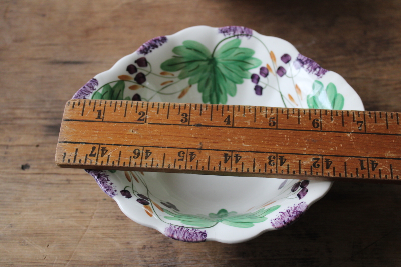 photo of vintage Blue Ridge Southern Potteries huckleberry or blueberries pattern, hand painted pottery bowls  #3