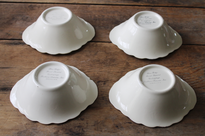 photo of vintage Blue Ridge Southern Potteries huckleberry or blueberries pattern, hand painted pottery bowls  #5