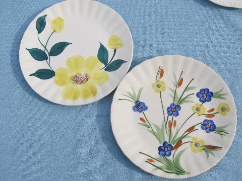 photo of vintage Blue Ridge & Stetson pottery, lot hand-painted plates #4