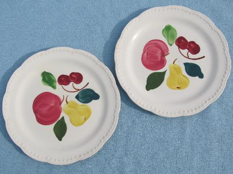 photo of vintage Blue Ridge & Stetson pottery, lot hand-painted plates #5