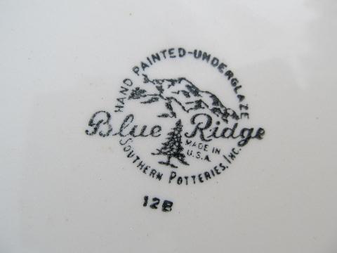 photo of vintage Blue Ridge & Stetson pottery, lot hand-painted plates #8