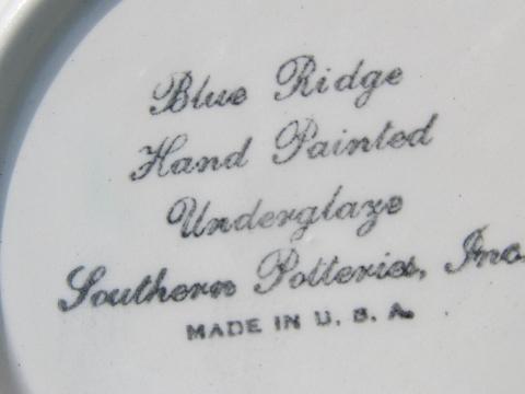 photo of vintage Blue Ridge & Stetson pottery, lot hand-painted plates & bowls #4