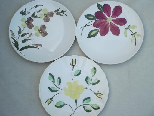 photo of vintage Blue Ridge & other hand-painted pottery small plates & bowls lot #3