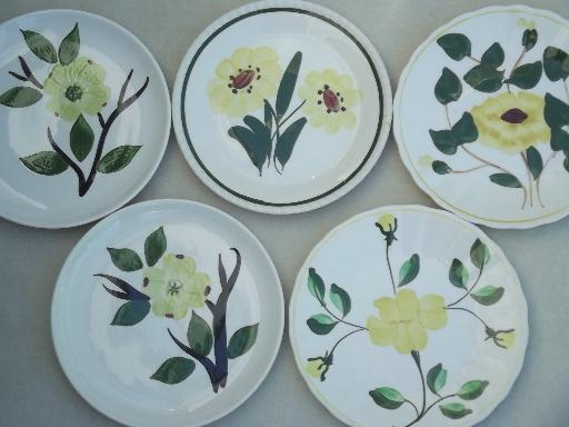 photo of vintage Blue Ridge & other hand-painted pottery small plates & bowls lot #5