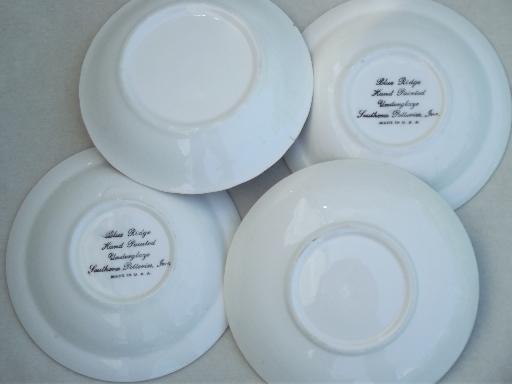 photo of vintage Blue Ridge & other hand-painted pottery small plates & bowls lot #8