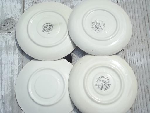 photo of vintage Blue Ridge & other painted pottery saucer plates, assorted patterns #5