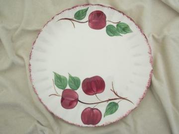 catalog photo of vintage Blue Ridge pottery crab apple painted cake plate or platter