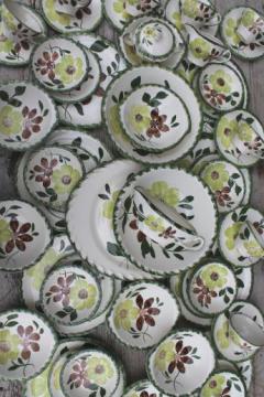 catalog photo of vintage Blue Ridge pottery dinnerware set for 8, Green Briar or Greenbriar pattern