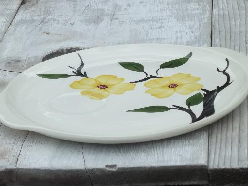 photo of vintage Blue Ridge snack plate, cosmos yellow flower flapper floral?  #2