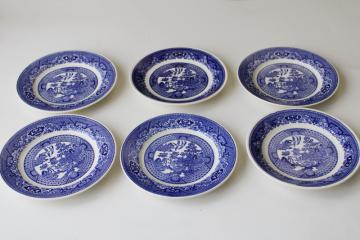 catalog photo of vintage Blue Willow china bread & butter plates, small dessert plates set