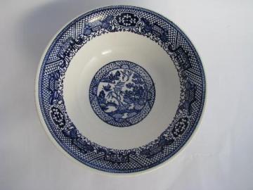 catalog photo of vintage Blue Willow pattern round vegetable serving bowl