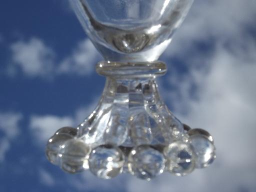 photo of vintage Boopie candlewick beads pattern glasses, set 6 footed tumblers #4