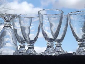 catalog photo of vintage Boopie candlewick beads pattern glasses, set 6 footed tumblers