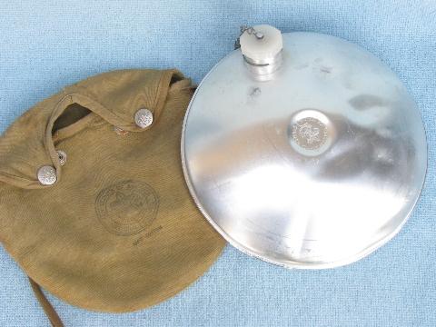 photo of vintage Boy Scout BSA aluminum camping canteen w/canvas case #3