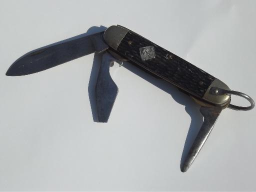 photo of vintage Boy Scouts folding blades pocket knife Cub Scouts emblem #1