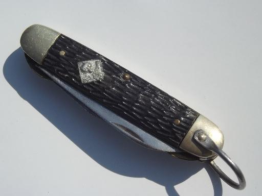 photo of vintage Boy Scouts folding blades pocket knife Cub Scouts emblem #3