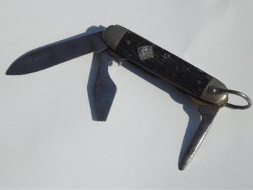 catalog photo of vintage Boy Scouts folding blades pocket knife Cub Scouts emblem