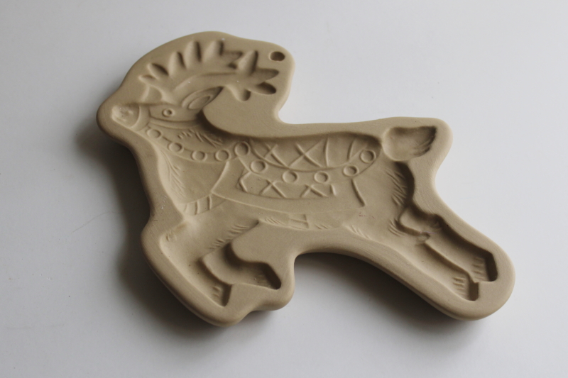 photo of vintage Brown Bag cookie or craft mold, Christmas reindeer #1