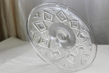 catalog photo of vintage Bryce Grand diamond pressed pattern glass cake stand pedestal plate
