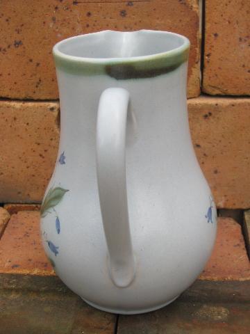 photo of vintage Buchan thistle pattern Scottish stoneware, big pottery pitcher #4