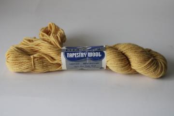 catalog photo of vintage Bucilla pure wool tapestry yarn, deep ivory color wool for embroidery & needlepoint 