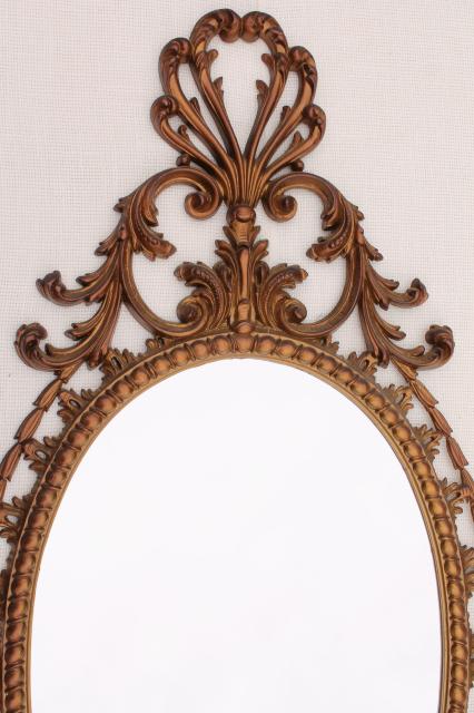 photo of vintage Burwood gold rococo plastic wall mirror, Cinderella fairy tale french country style #3