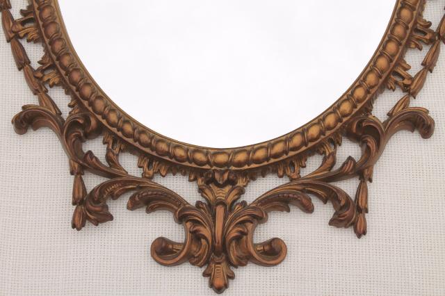 photo of vintage Burwood gold rococo plastic wall mirror, Cinderella fairy tale french country style #6