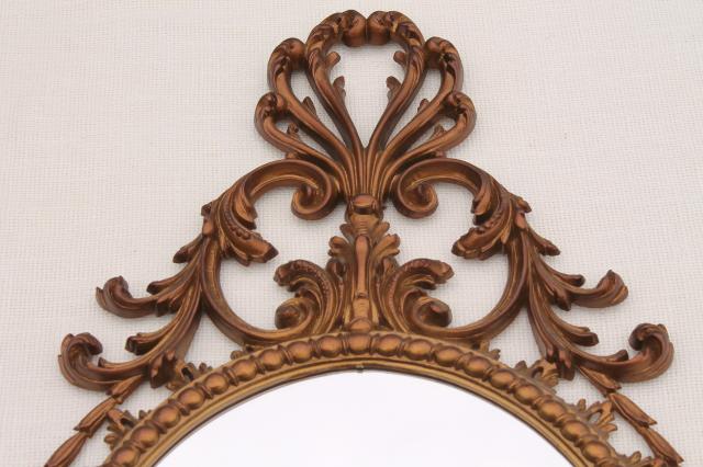 photo of vintage Burwood gold rococo plastic wall mirror, Cinderella fairy tale french country style #7