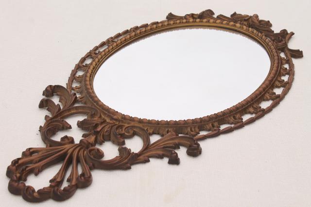 photo of vintage Burwood gold rococo plastic wall mirror, Cinderella fairy tale french country style #9