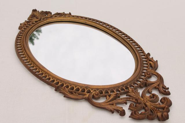 photo of vintage Burwood gold rococo plastic wall mirror, Cinderella fairy tale french country style #5