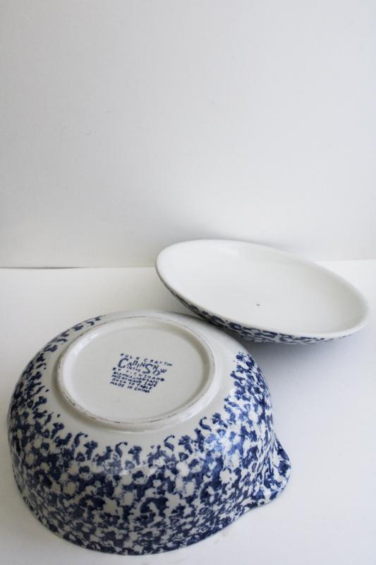photo of vintage Cabin in the Snow Folk Craft stoneware casserole covered bowl, Tienshan China #3