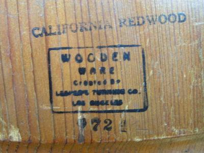 photo of vintage California redwood, large wood tray #3