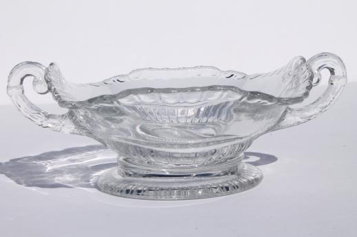 photo of vintage Cambridge gadroon elegant glass, plain double handle bowls / bonbon dishes #3