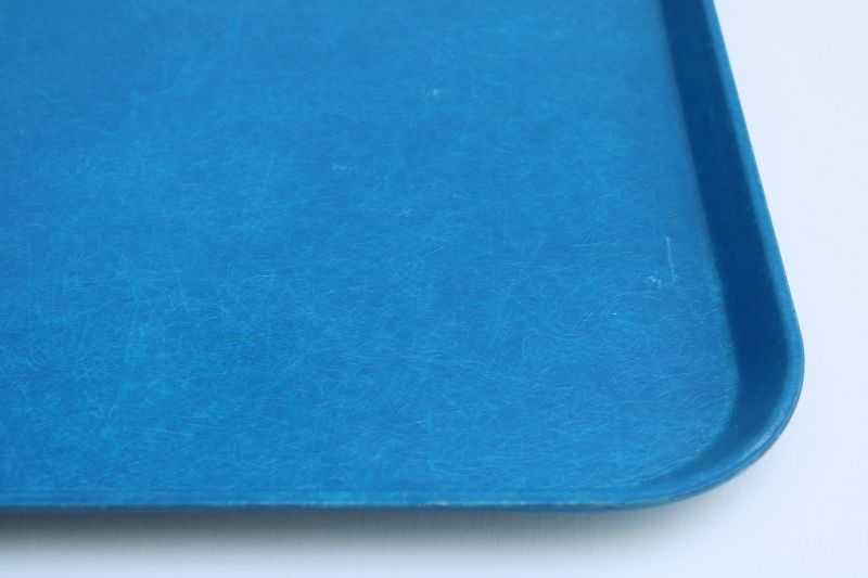 photo of vintage Cambro fiberglass plastic trays bright royal blue, set of 4 cafeteria lunch trays  #9