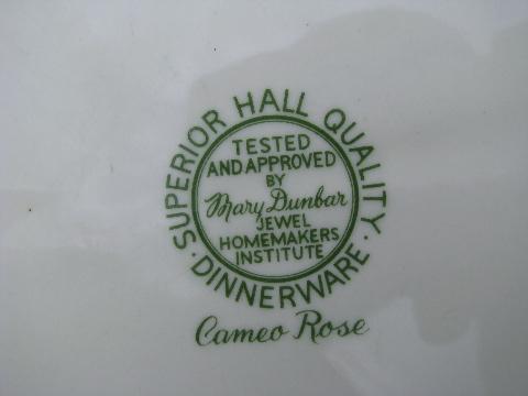 photo of vintage Cameo Rose pattern Hall pottery platter, Hall's Superior China #2