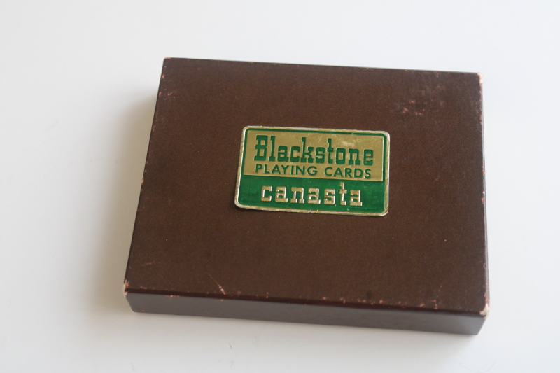 photo of vintage Canasta set complete decks playing cards, ponies print mid century modern green  #4