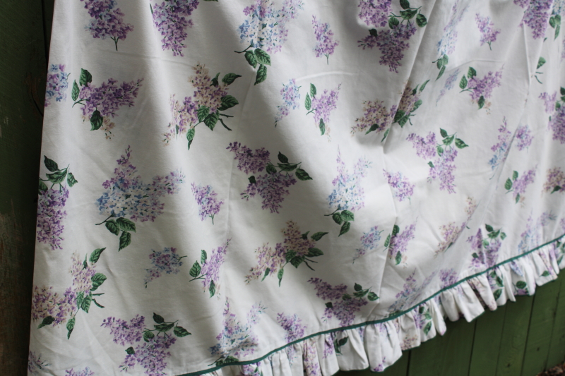 photo of vintage Cannon cotton poly bed sheets, Waverly style lilacs floral print queen size  #8
