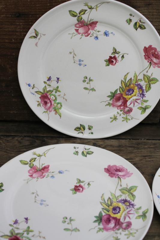 photo of vintage Canterbury floral chintz china dinner plates, American Limoges pottery  #4