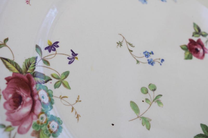 photo of vintage Canterbury floral chintz china dinner plates, American Limoges pottery  #5