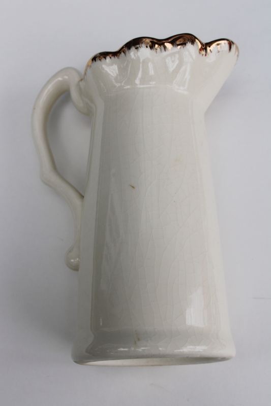 photo of vintage Cape Cod souvenir vase pitcher, Ocean Spray Cranberry House cranberries & harvesting rake print  #5