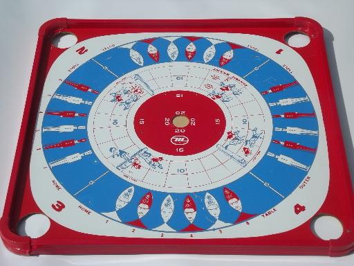 photo of vintage Carrom game board, 70s Munro games litho print gameboard #1