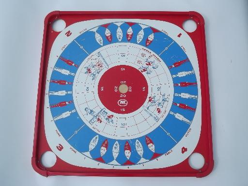 photo of vintage Carrom game board, 70s Munro games litho print gameboard #4