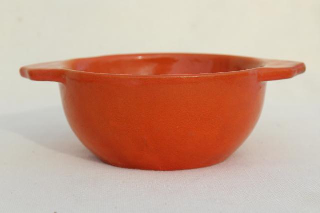 photo of vintage Catalina Island pottery California Toyon red orange plate & bowl #3