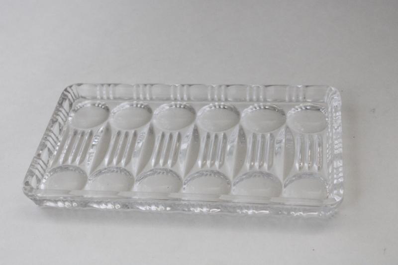 photo of vintage Celeste pattern Colony glass, crystal clear small tray for table or vanity #1