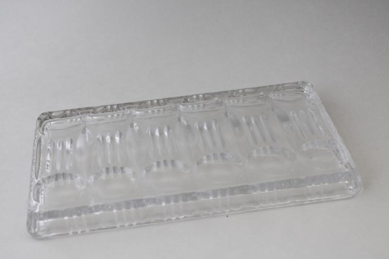 photo of vintage Celeste pattern Colony glass, crystal clear small tray for table or vanity #3