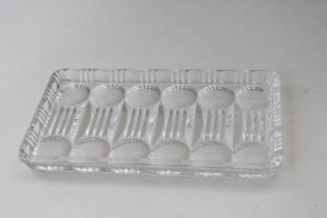 catalog photo of vintage Celeste pattern Colony glass, crystal clear small tray for table or vanity