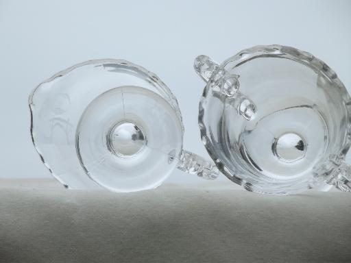 photo of vintage Century Fostoria glass, cream & sugar set, round serving bowl #7