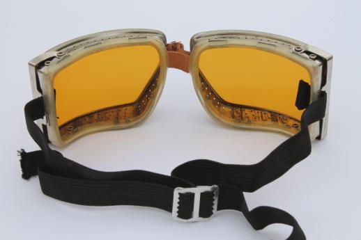 photo of vintage Cesco amber goggles in original box - steampunk workshop, motorcycle / aviator safety glasses  #6