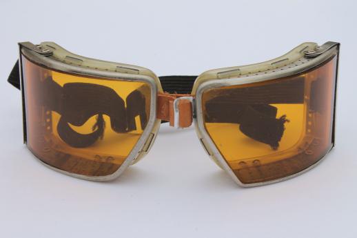 photo of vintage Cesco amber goggles in original box - steampunk workshop, motorcycle / aviator safety glasses  #8